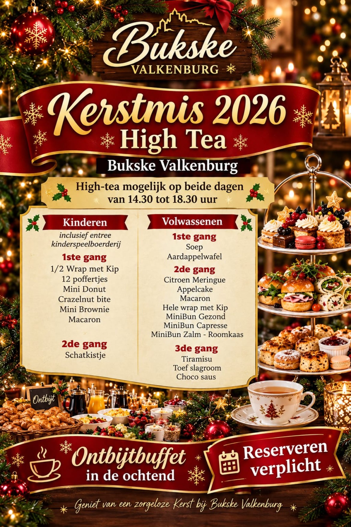 Ontbijtbuffet of High-tea op 26 december 1